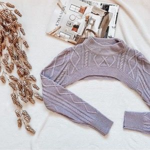 micro crop sweater size medium